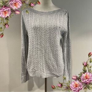 Tommy Hilfiger Gray Crew Neck Cable Knit Sweater size large